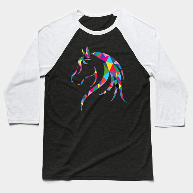 Geometric Horse Baseball T-Shirt by martinussumbaji